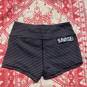 Black and White Striped Shorts